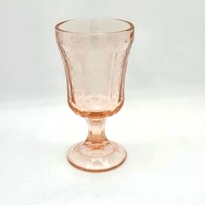 Depression Pink Indiana Glass Goblet Large Tumbler‎ on Stem Water Glass Vintage